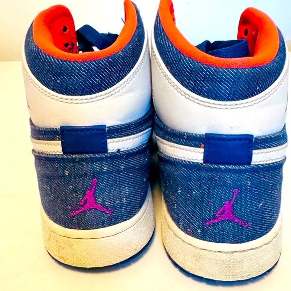 NIKE Jordan Retro High Denim Sneakers Deep Royal - Picture 10 of 16